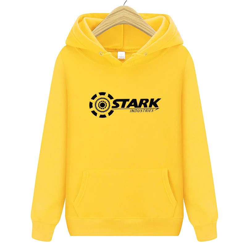 Новые Брендовые мужские толстовки STARK INDUSTRIES, зимние модные толстовки Kpop для мужчин и женщин, повседневные свободные толстовки Harajuku - Цвет: HW0173yellow2