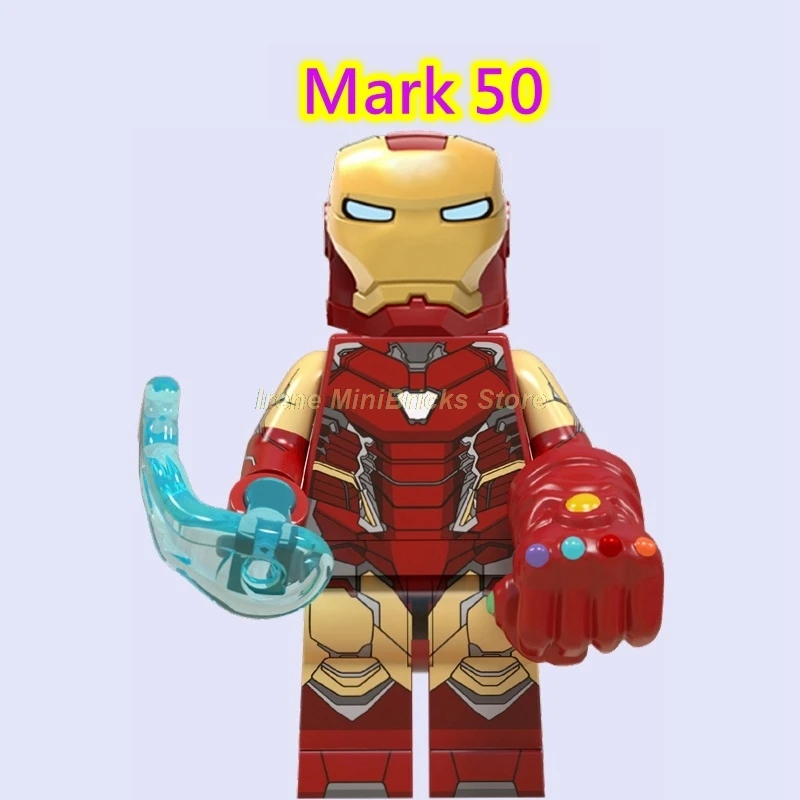 Mark 50 Тони Старк Железный человек Марк 85 эндшпиль Marvel мстители Супер Герои фигурки перец Железный человек строительные блоки кирпичи игрушки для детей - Цвет: Mark 50