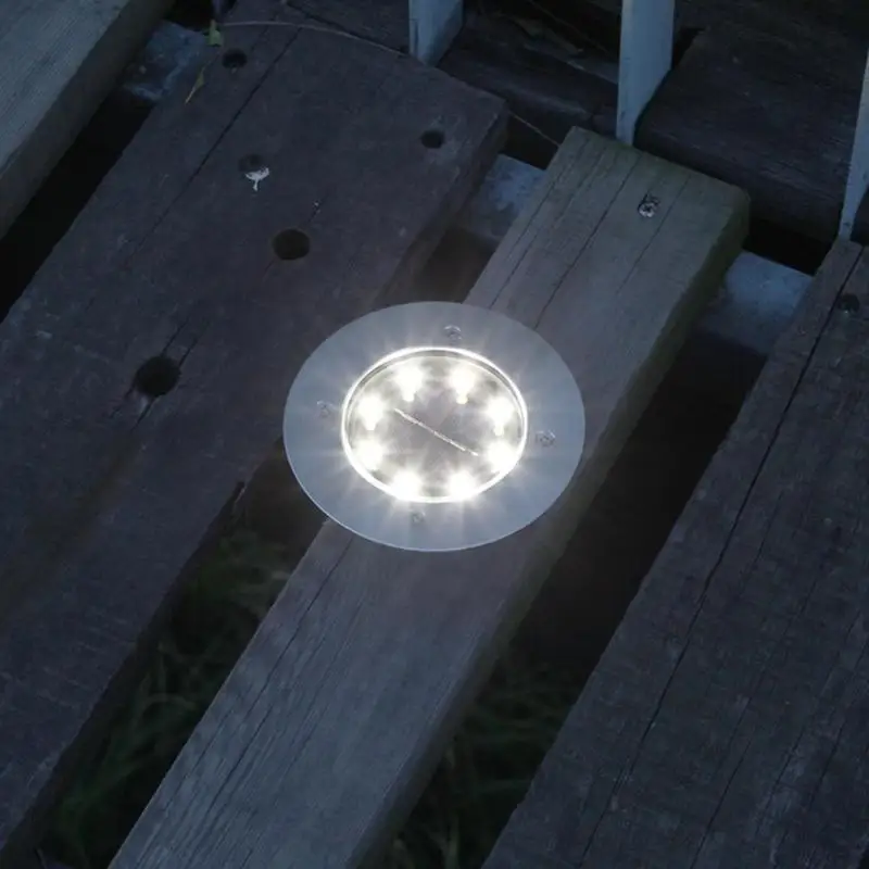 Светодиодный подземный солнечный светильник 8 светодиодов водонепроницаемый