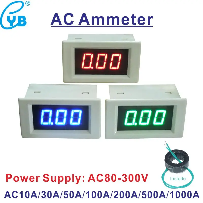 Цифровой амперметр переменного тока 0 10 А 30 50 100 200 А|current meter|ammeter ledac ammeter |