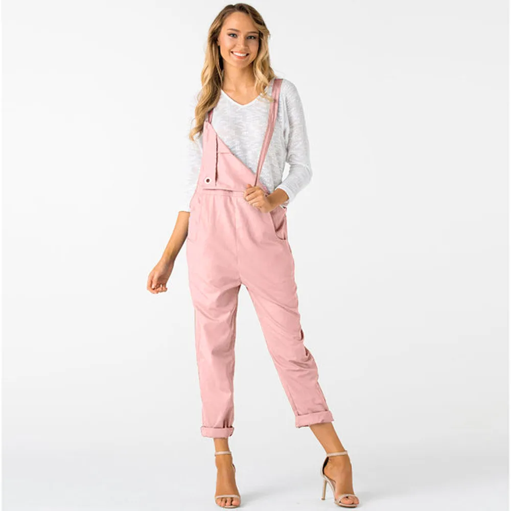 Комбинезон для женщин Свободный комбинезон свободные длинные Комбинезоны с