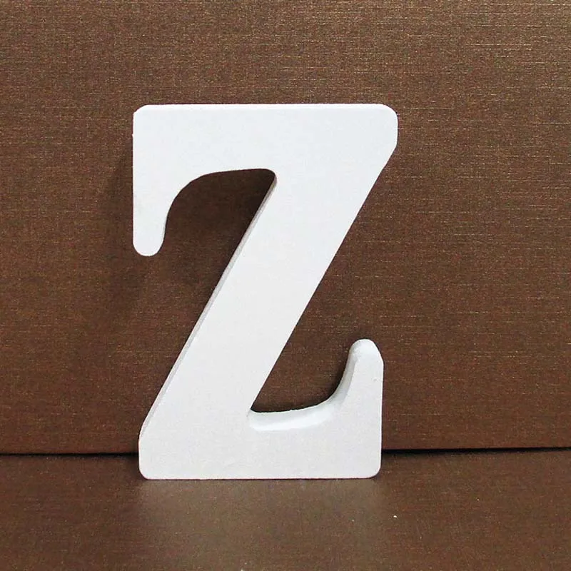Z 1pc 8cm 0-9 A-Z Free Standing White Wooden Numbers Letters Personalised Word Name Design Creative Art Craft Wedding Home Decor - Цвет: Z