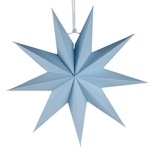 sky blue 1 шт. 30 см винтажная 9 углов бумажная звезда 3D Висячие бумажные фонарики в виде звезд для рождества, свадьбы, душа, украшения для дома, поделки - Цвет: sky blue