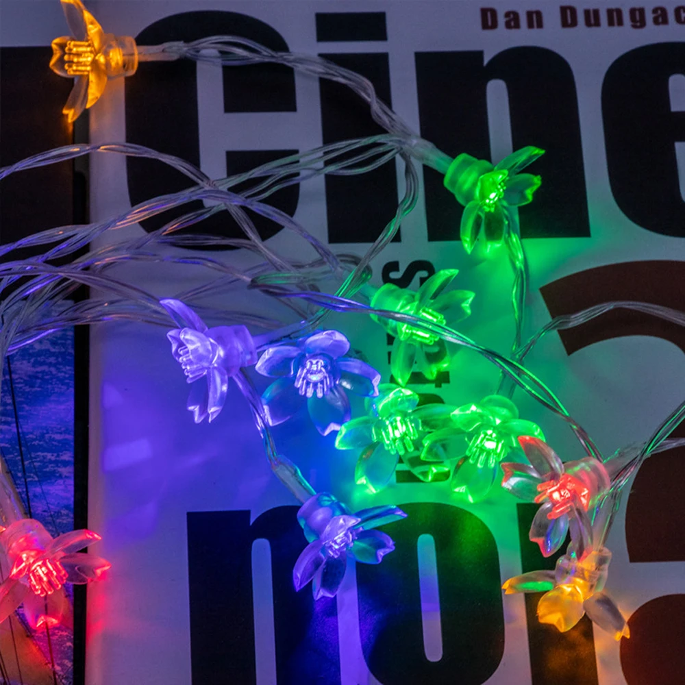 Праздничные светодиодные лампы вишневые цветы сказочные огни водонепроницаемые