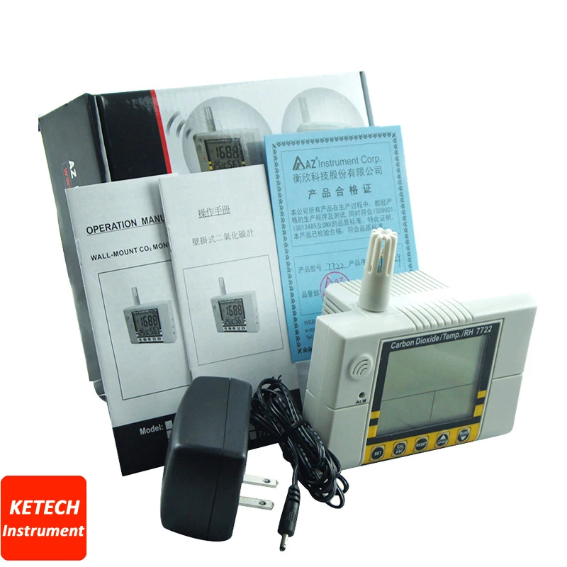 

Indoor Air Quality Tester Wallmount CO2 & TEMP. Monitor AZ7721