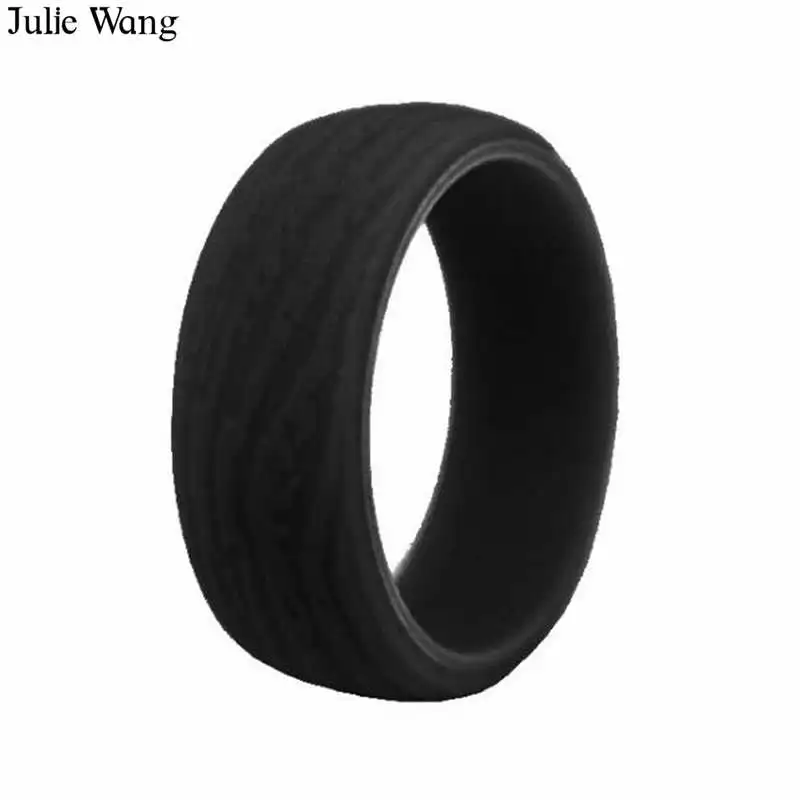 Julie Wang, 5 шт., 8,7 мм, дерево, силикон, мужское кольцо, смешанные, 5 цветов, модные, вечерние, для спорта, свадьбы, вечеринки, подарок, Коктейльные кольца