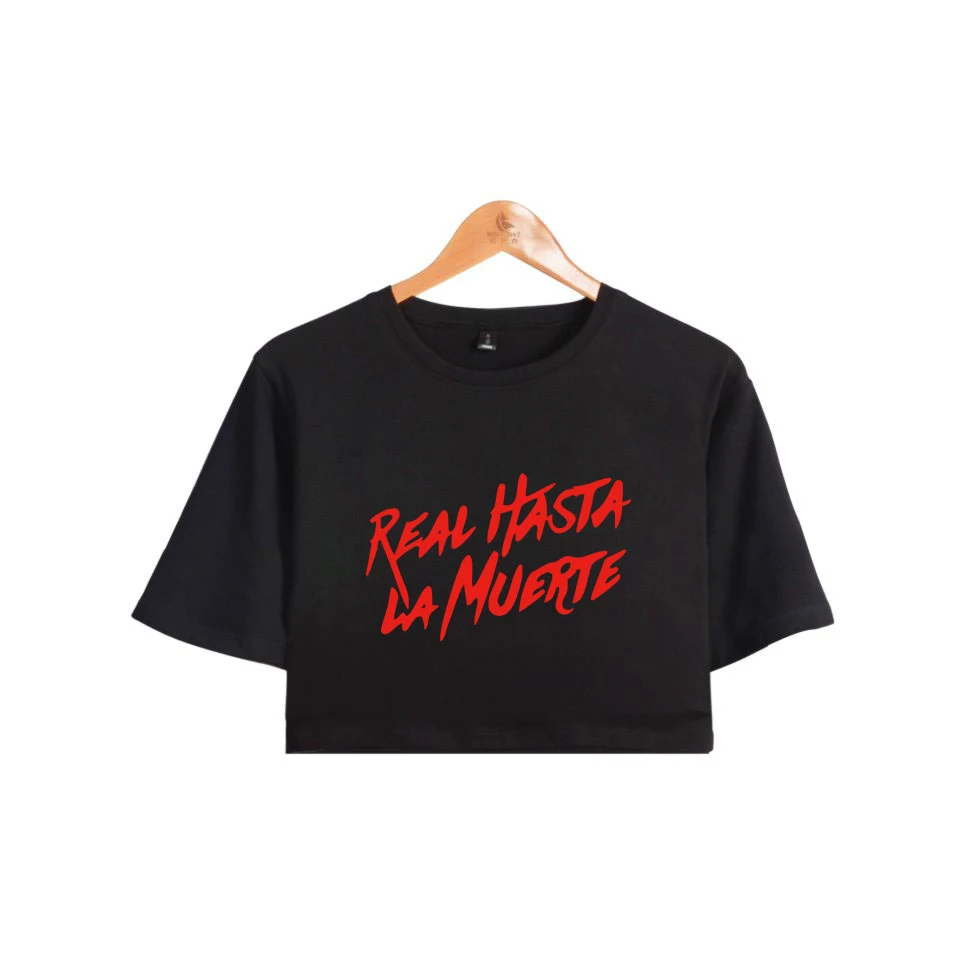 Real Hasta La Muerte 2D Anuel AA Midriff-baring футболка Женская Летняя Сексуальная Повседневная модная футболка с короткими рукавами