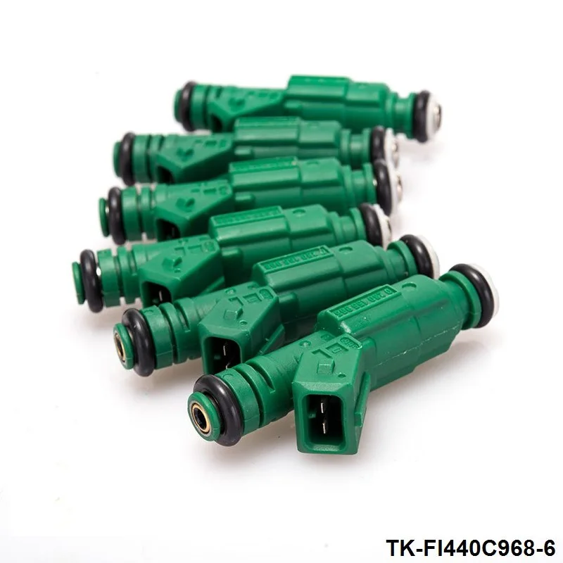 6 шт./лот топливный инжектор с высоким потоком 0 280 155 968 440cc Green Giant для топливного