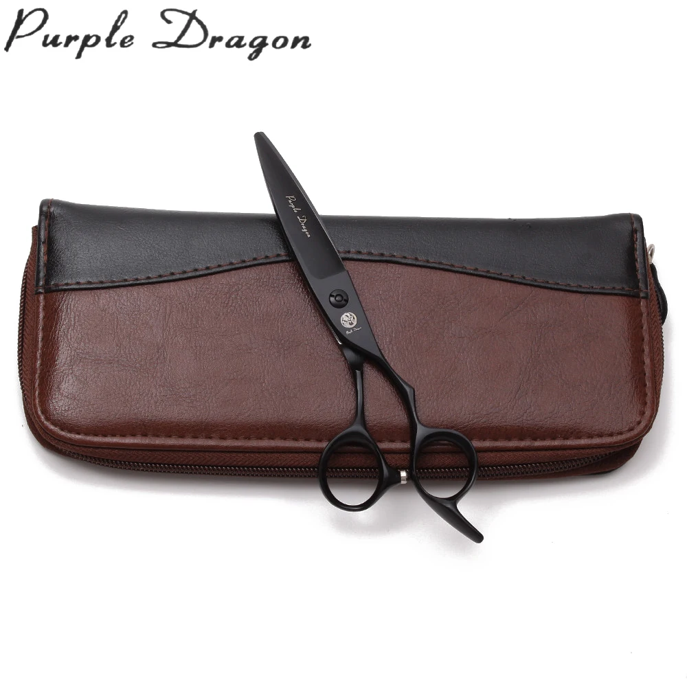Z9122 6&quot 17cm JP 440C Purple Dragon Black Hairdressing Scissors Cutting Thinning Shears Willow Leaf Shape Hair | Красота и