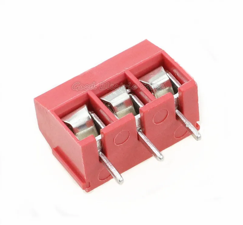 10 шт. KF301-2 P KF301-3 P винт 5,0 мм клеммный блок 2 Pin 3 Pin pcb клеммный блок разъем - Цвет: RED 3P