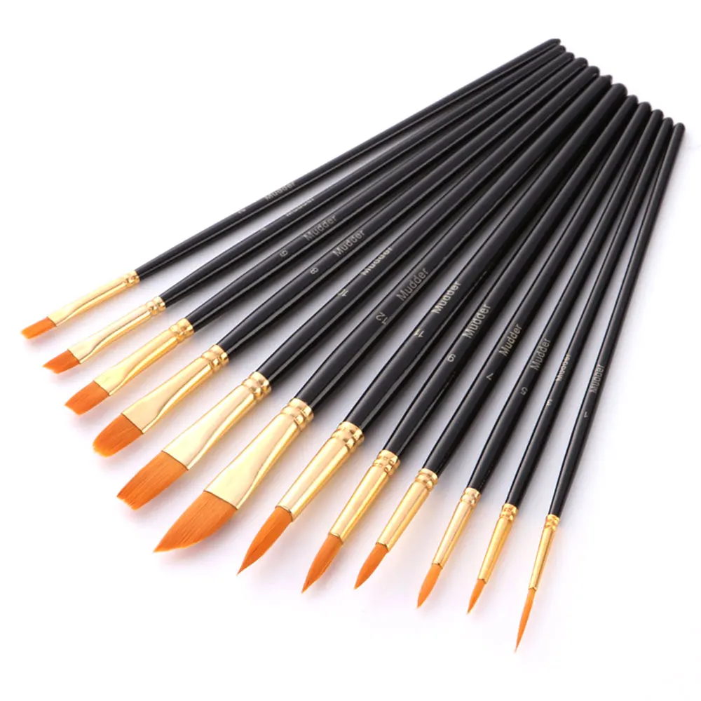 12 шт./компл. нейлоновый набор кистей для рисования масляная Акварельная краска