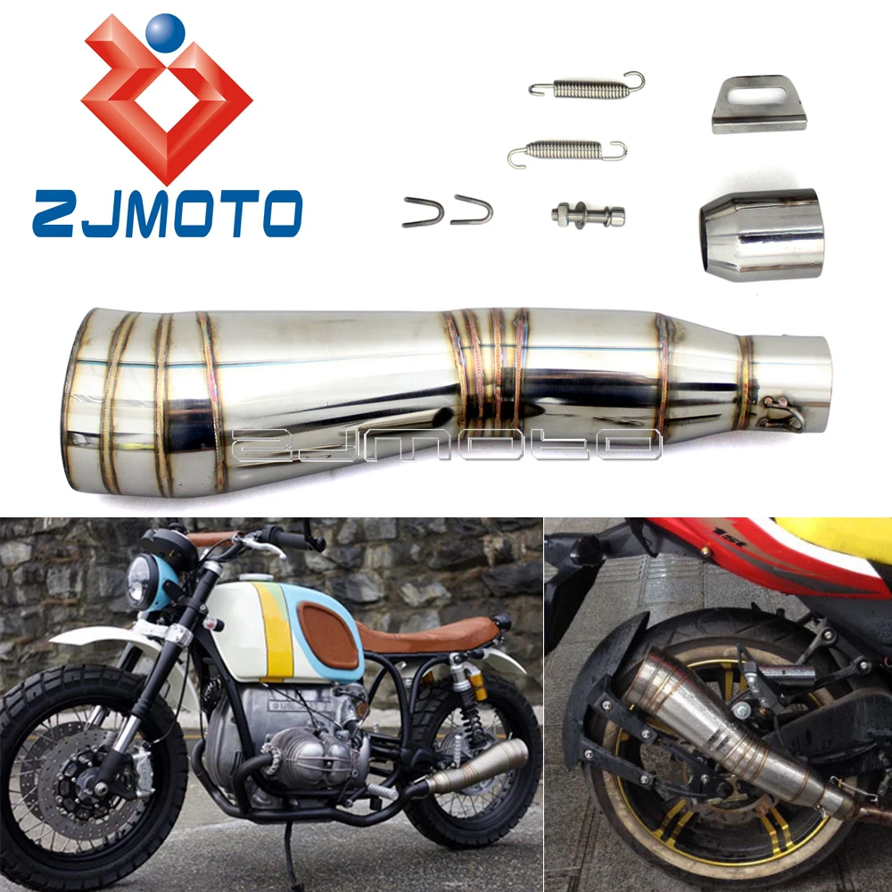 Universal 38-51mm Motorcycle GP Slip On Steel Exhaust Muffler Pipe Silencer For Cafe Racer Street Bike Scooter 125cc-1000cc