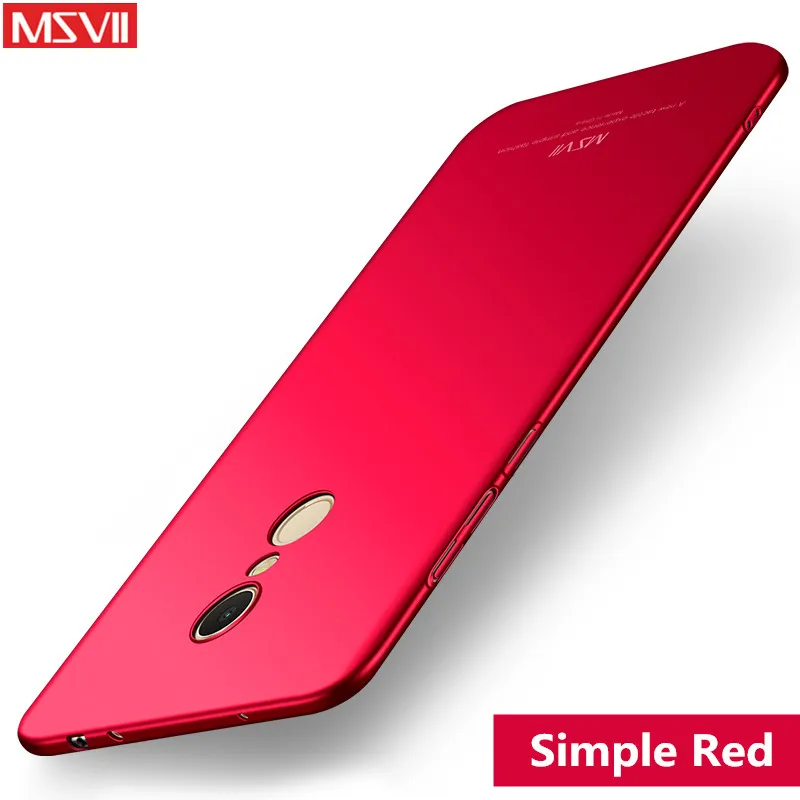 Xiaomi Redmi 5 plus чехол msvii Роскошный ультра тонкий ПК жесткая задняя крышка для телефона для xiomi Redmi 5 Чехол Redmi5 5A Чехлы глобальной версии - Цвет: Simple Red
