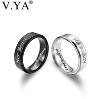 v ya romantic couple rings wedding jewelry for lovers her beast his beauty stainless steel rings engagement promise jewelry ring