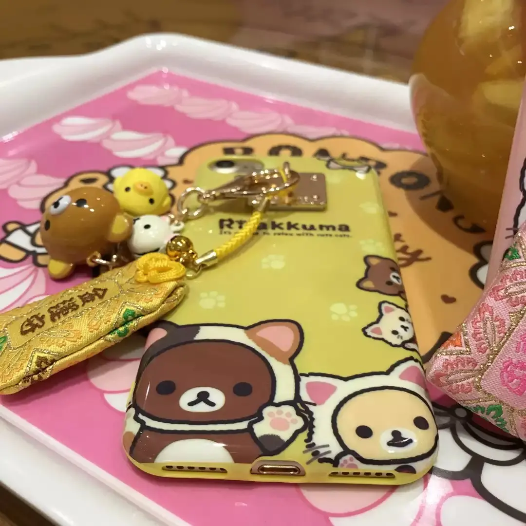 Rilakkuma милый мультфильм кольцо колокольчик силиконовый чехол для телефона чехол для iphone 11 pro 7 6 6splus 8 X XR XS забавная Милая резинка гелевый Чехол