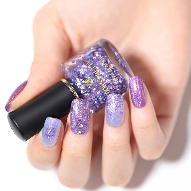 BORN PRETTY фиолетовая серия лак для ногтей 6 мл Holo Shimmer Лак чистый цвет блеск | Красота