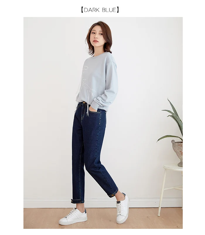 LEIJIJEANS, Новое поступление, весенние шаровары, повседневные свободные женские джинсы, средняя талия, черные, Ретро стиль, свободные, размера плюс, джинсы для женщин 9003