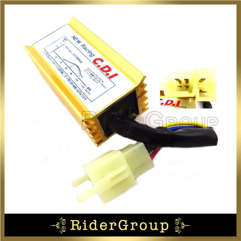 Алюминиевый Золотой 6 Pin AC Зажигание CDI Коробка для 50cc 90cc 110cc 125cc 150cc 160cc 200cc 250cc ATV Quad Pit Байк мотоцикл