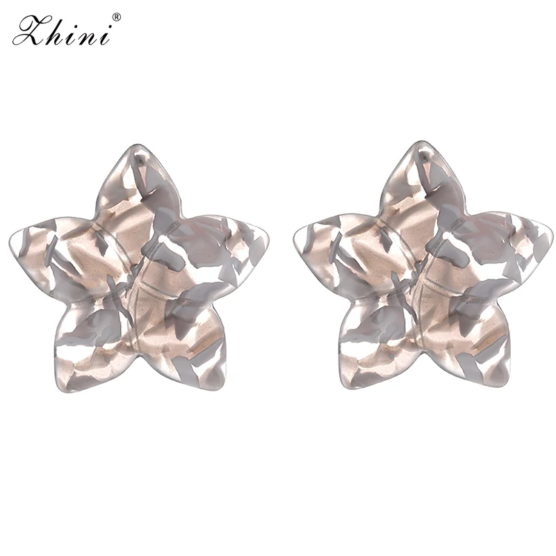 ZHINI Fashion Bijoux Bright Star Statement Stud Earrings For Women Cute Trendy Wholesale Jewelry Cheap Party Gifts | Украшения и
