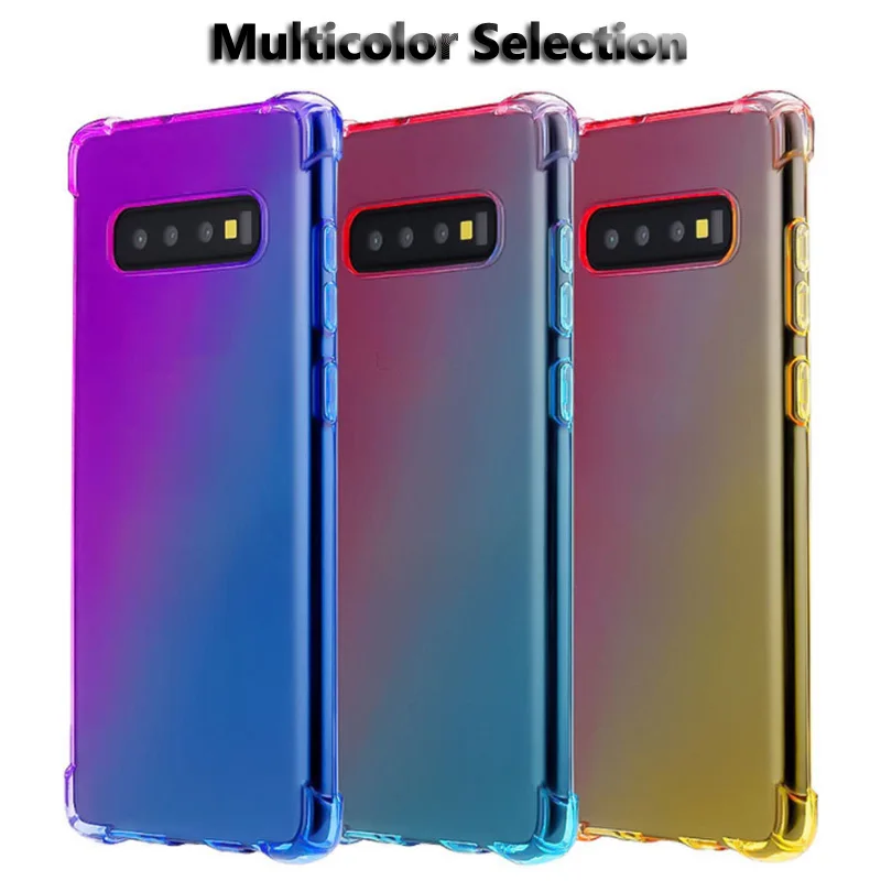 Градиентный силиконовый мягкий чехол из ТПУ для Samsung galaxy S10 plus защитный телефона +