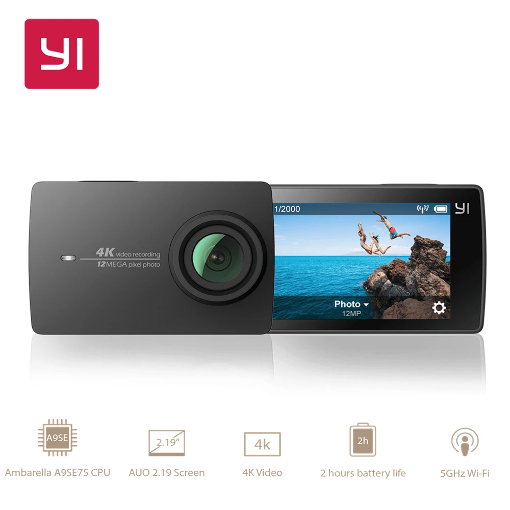 YI 4 K экшн-камера 2 xiaoyi Спорт камера международная версия Ambarella A9SE Cortex-A9 ARM 12MP CMOS 19