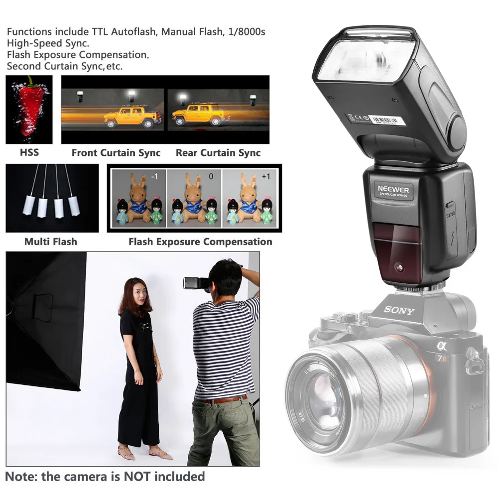 Вспышка Neewer TTL для Sony HSS 1/8000s GN58 Master Slave Speedlite Alpha A6000 A6300 A6500 A7 A7R камера 2 4G