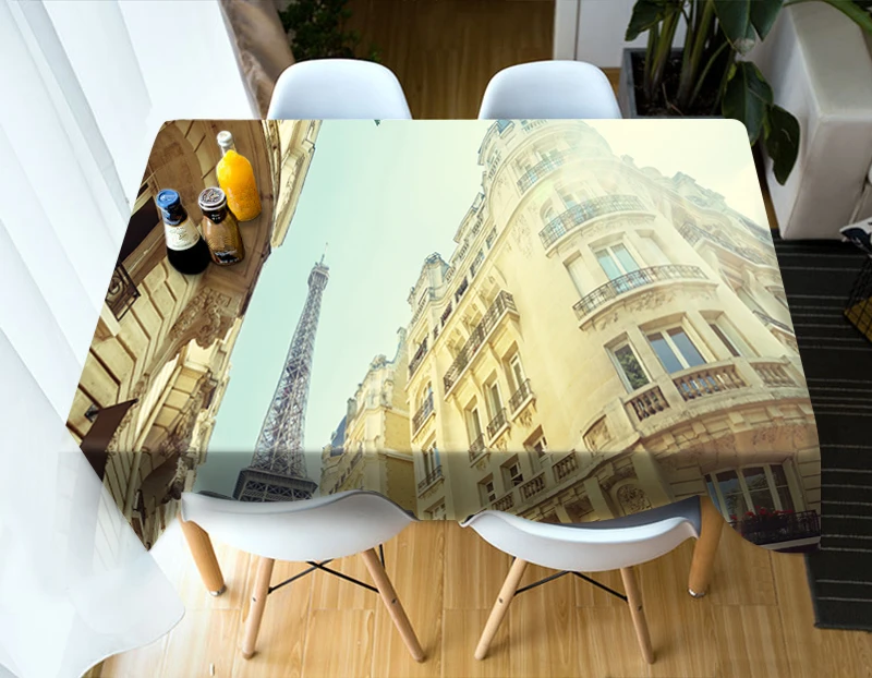 3D Bright Colorful Night City Pattern Tablecloth Waterproof Cloth Thicken Rectangular and Round Table for Wedding | Дом и сад