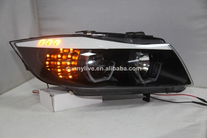 Для BMW E90 330I 320I 318i светодиодные фары ангельские глазки с комплектом HID JY 2005-2008 года |