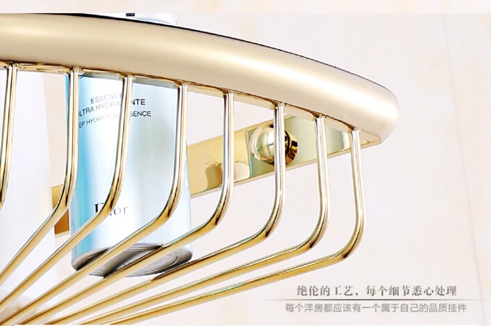 Top high quality total brass material gold finished bathroom shelves basket holder soap accessories | Обустройство дома