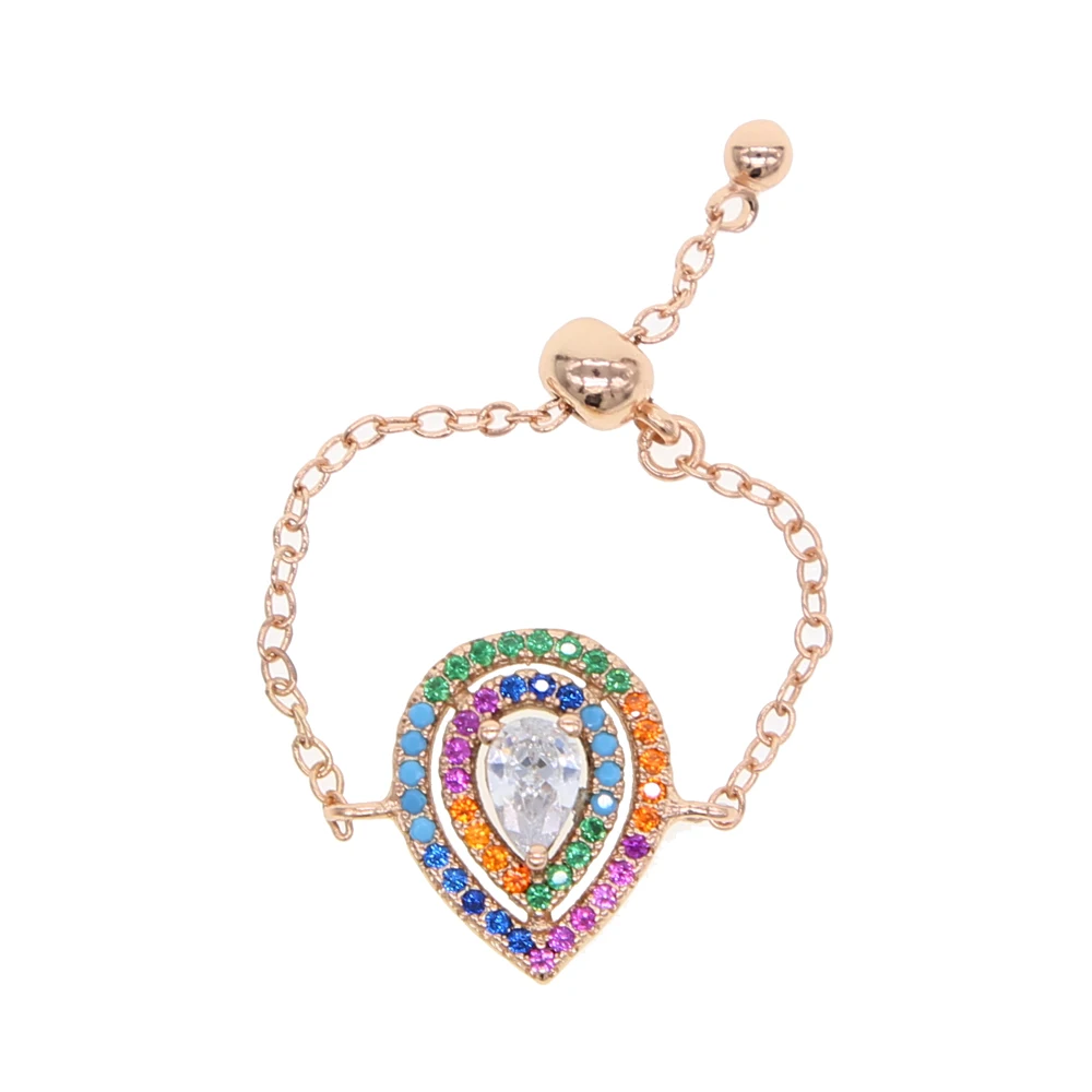 FR модные брендовые украшения AAA цвет полный кубический цирконий розовое золото