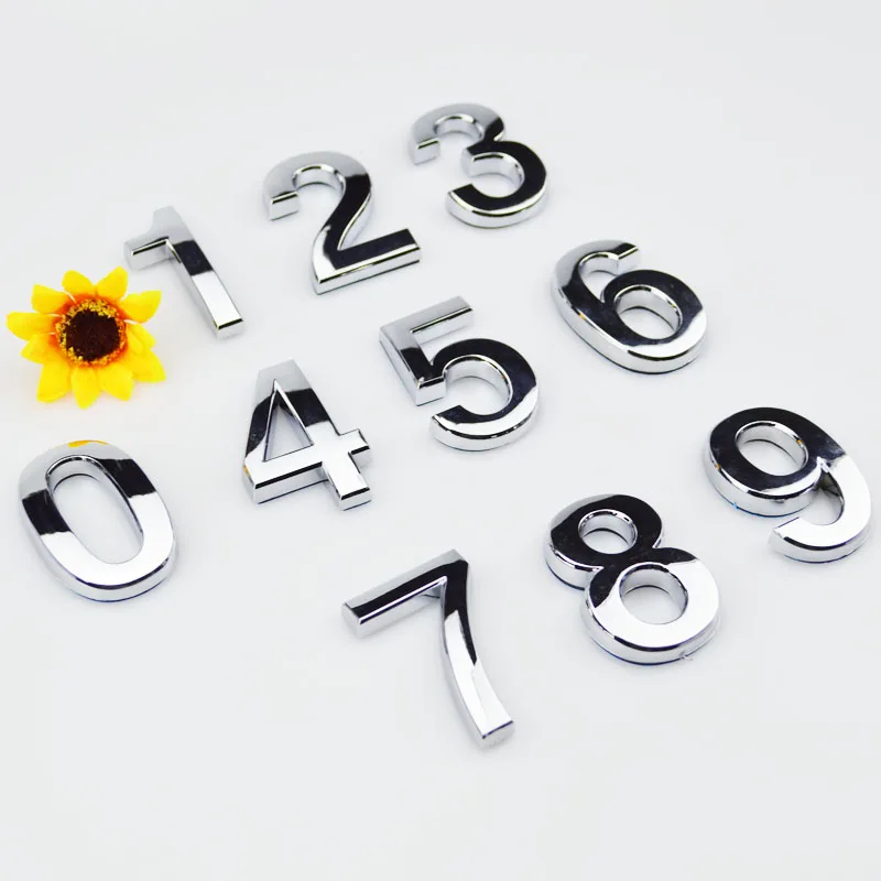 Горячая продажа 3 шт Серебряный дом отель дверь адрес налет номер стикер с