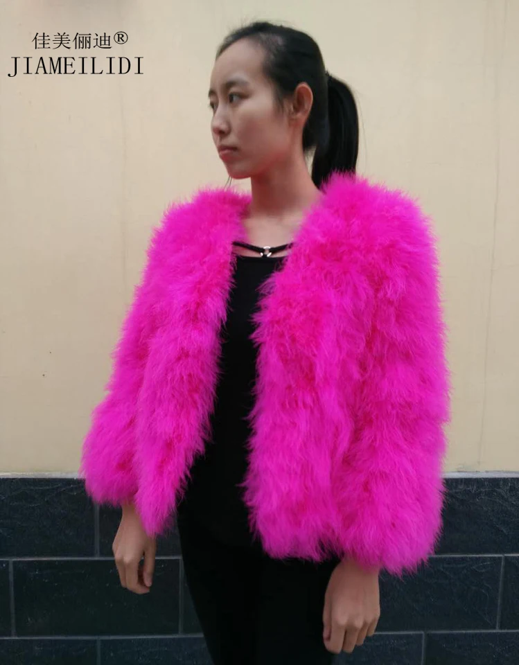 Женское короткое пальто с перьями куртка из натурального страусиного пера