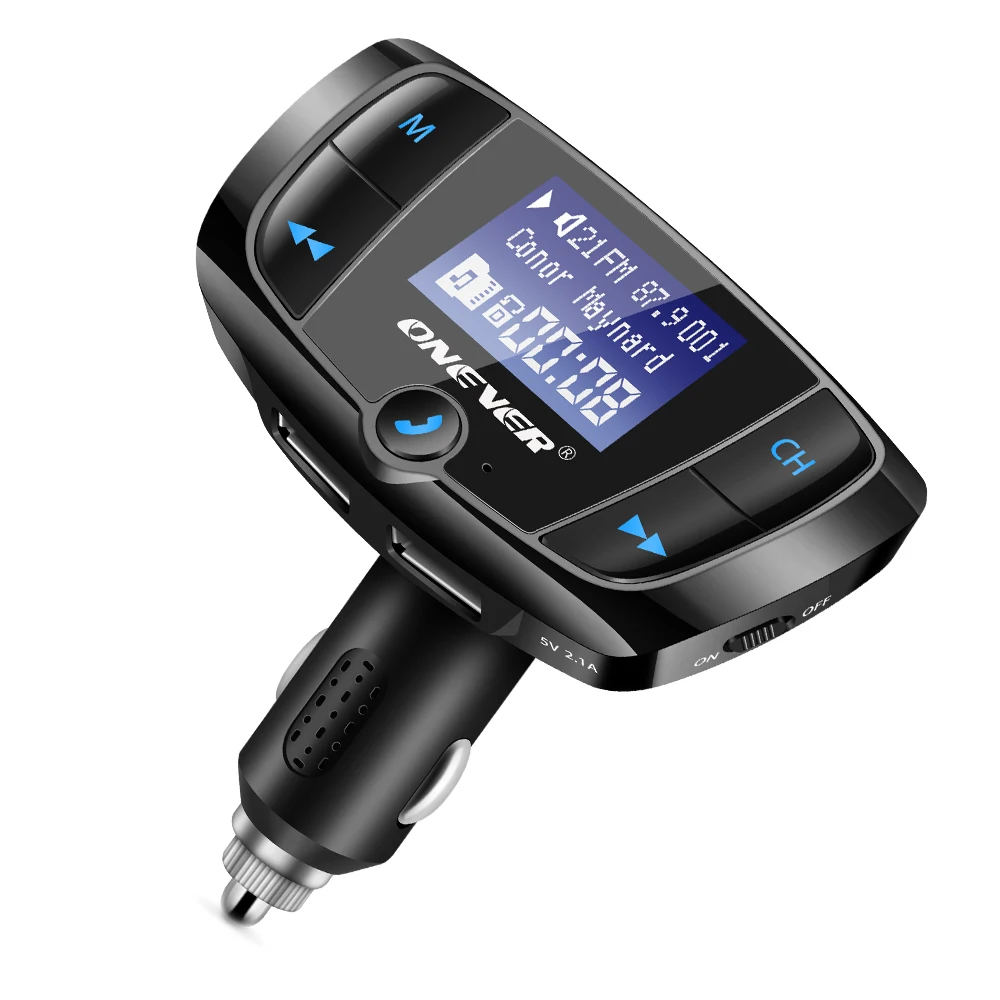 Автомобильный Bluetooth FM передатчик автомобильный комплект с 3.4A двойной зарядное устройство USB вольтметр DC 12-24 V