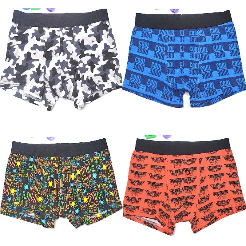 5 шт. камуфляжные трусы боксеры для мальчиков с принтом черепа детские трусики