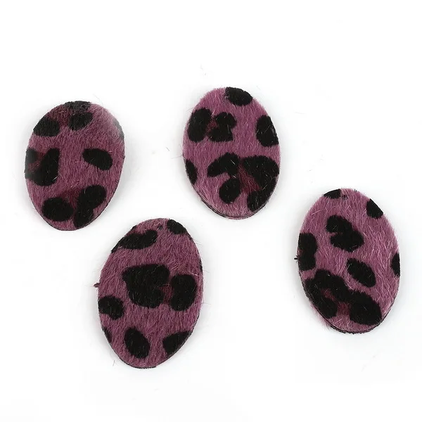 2-4pcs/pack Water Drop/Oval Shape Fashion Leopard Print PU Leather Charm Pendant DIY Decor Clothes for Jewelry Making Material - Цвет: 40x25mm 4pcs