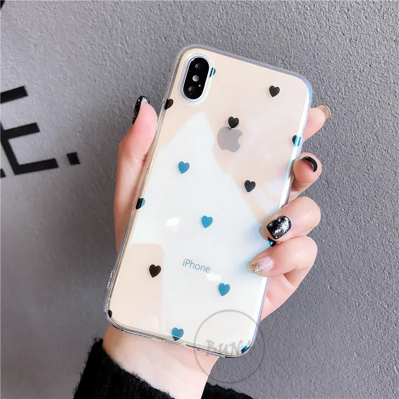 BUNA милый чехол для телефона с сердечками iphone X 7 Чехол 6S 6 8 Plus s Ультратонкий Мягкий