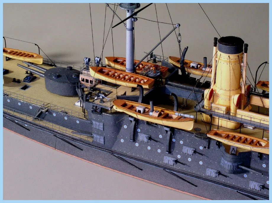 DIY 3D бумажная модель масштаб 1:250 военный корабль царский российский флот Oslabya