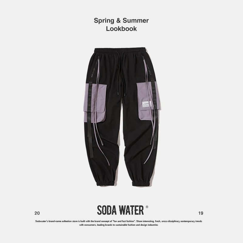 Мужские шаровары в стиле хип-хоп sodawater повседневные брюки-карго с боковыми