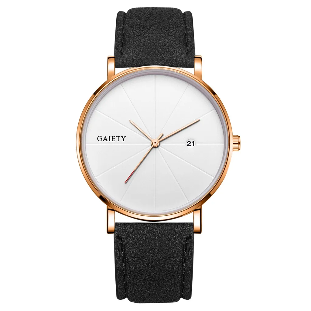 

GAIETY Fashion Simple Brand Men Watch Calendar Business Leather Strap Pin Buckle Men's Clock Quartz Wrist Watches reloj hombre
