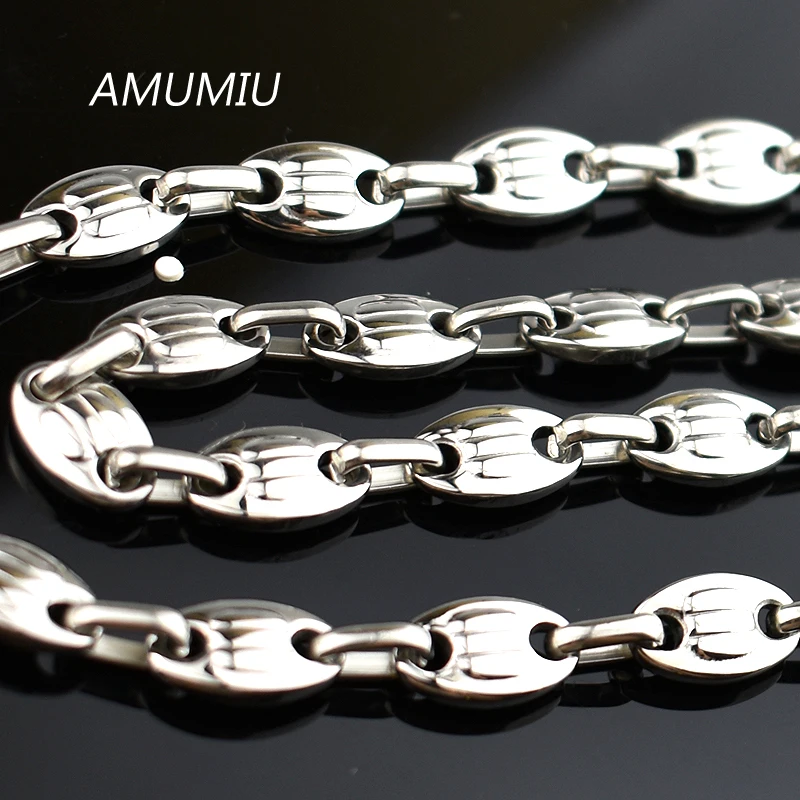 AMUMIU 6 мм Рождественская религиозная ювелирных изделий ожерелье из нержавеющей