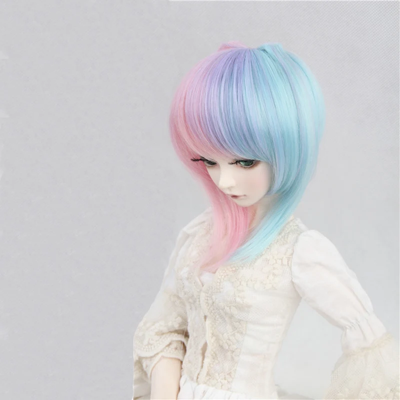 Allaosify BJD Wig For 1/3 1/4 1/6 Double Gradient Ponytail Curly Hair Doll | Игрушки и хобби