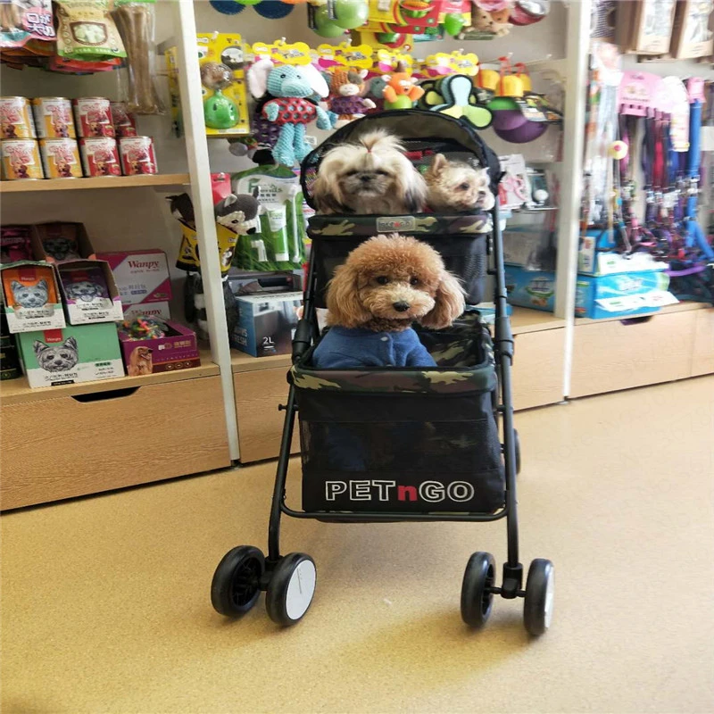 Легкая Складная двойная коляска для домашних животных тележка собак кошек