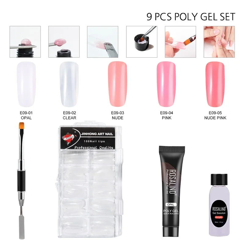 (8 шт./лот) набор полуперманентных полимерных лаков ROSALIND 15 мл для наращивания