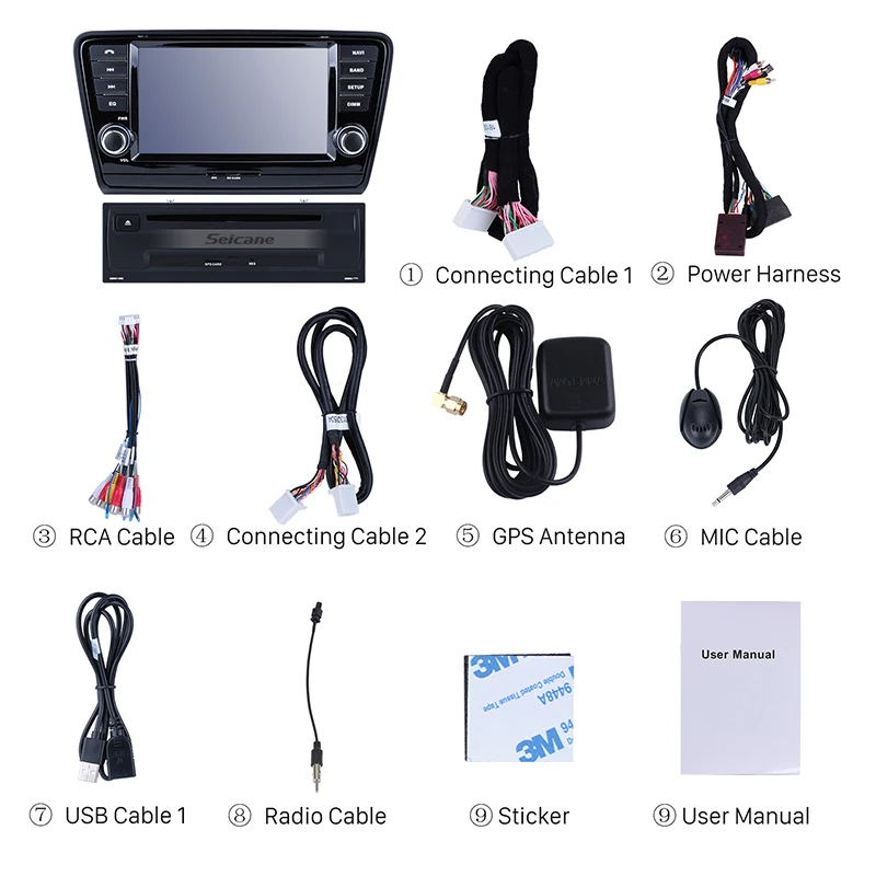 Seicane Android 8 0 дюймов 1Din автомобильный DVD Радио Аудио Стерео GPS мультимедийный плеер