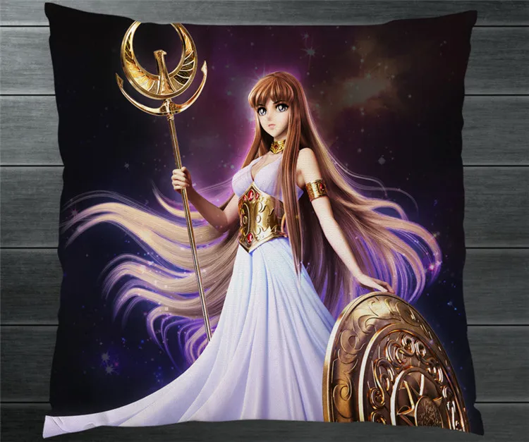 Saint Seiya Saori Kido Athena Goddess Fanart 40*40 см Двусторонняя Наволочка Чехол для подушки косплей