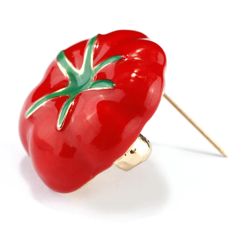 Lifefontier Alloy Enamel Red Tomato Crystal Brooch Brooches For Women Fashion Metal Animal Jewelry Accessories | Украшения и