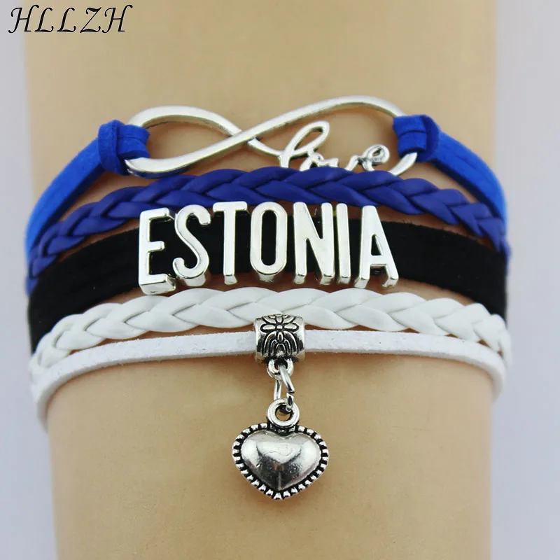 Браслеты HLLZH Infinity Love Estonia браслеты с сердечками Плетеные Кожаные плетеные ручной