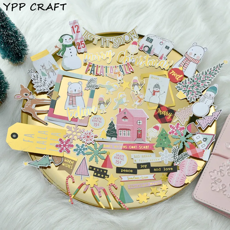 YPP CRAFT 65 шт. разноцветные карты с надписью Merry Рождество для скрапбукинга Happy planner