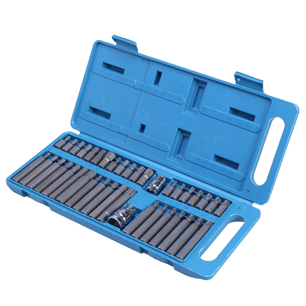 40 шт./компл. Torx Hex Star Spline Socket Bit Drive набор инструментов для гаража Оборудование