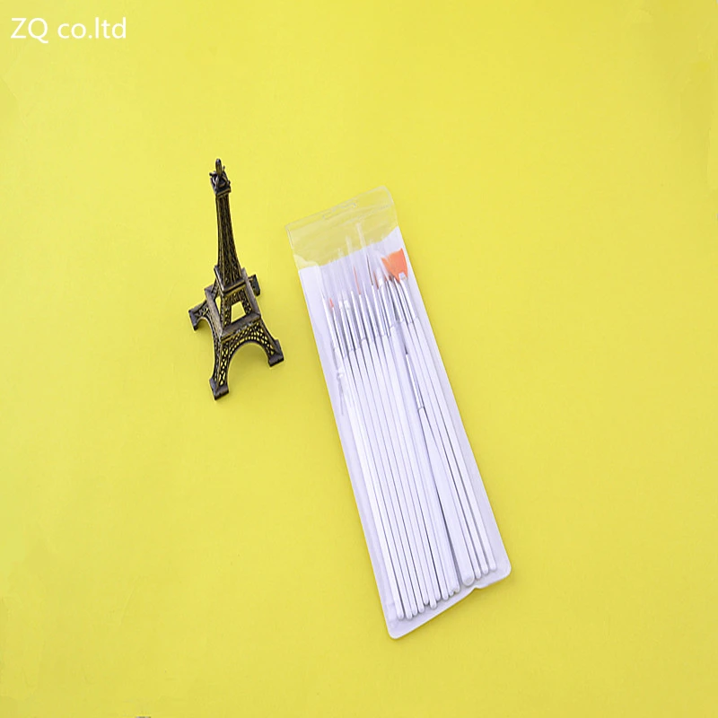 Кисти для дизайна ногтей 15 шт./компл. белый и розовый гель украшения ручка